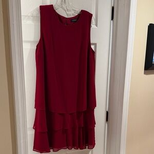 Ralph Lauren Crimson Layered Mini Dress